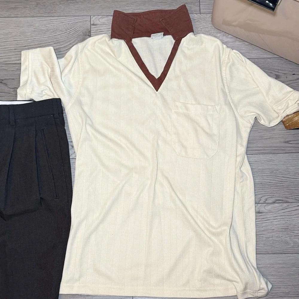Vintage Haband Bundle of Men's Dress Pants 34x29 & Polo Shirt Medium Lot of 3